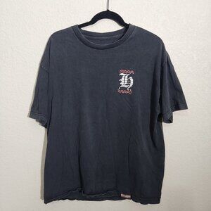 Hombre Manufacturing Co T-Shirt Zigzag Bold H Graphic Design XL Black